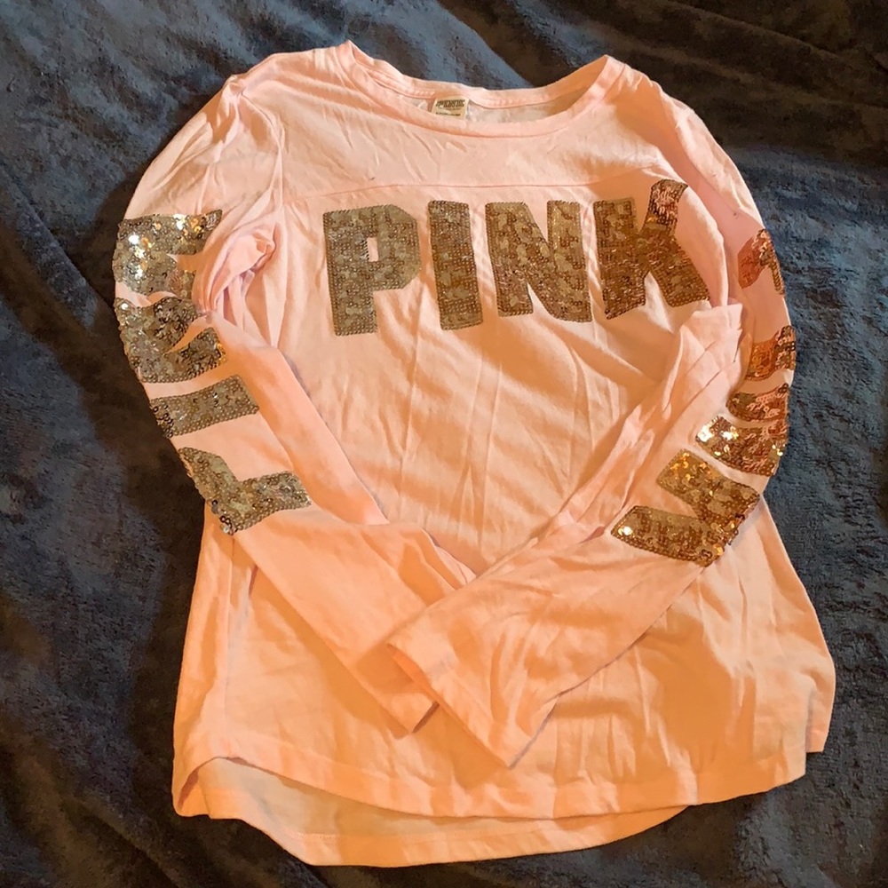 Pink sequined long sleeve
